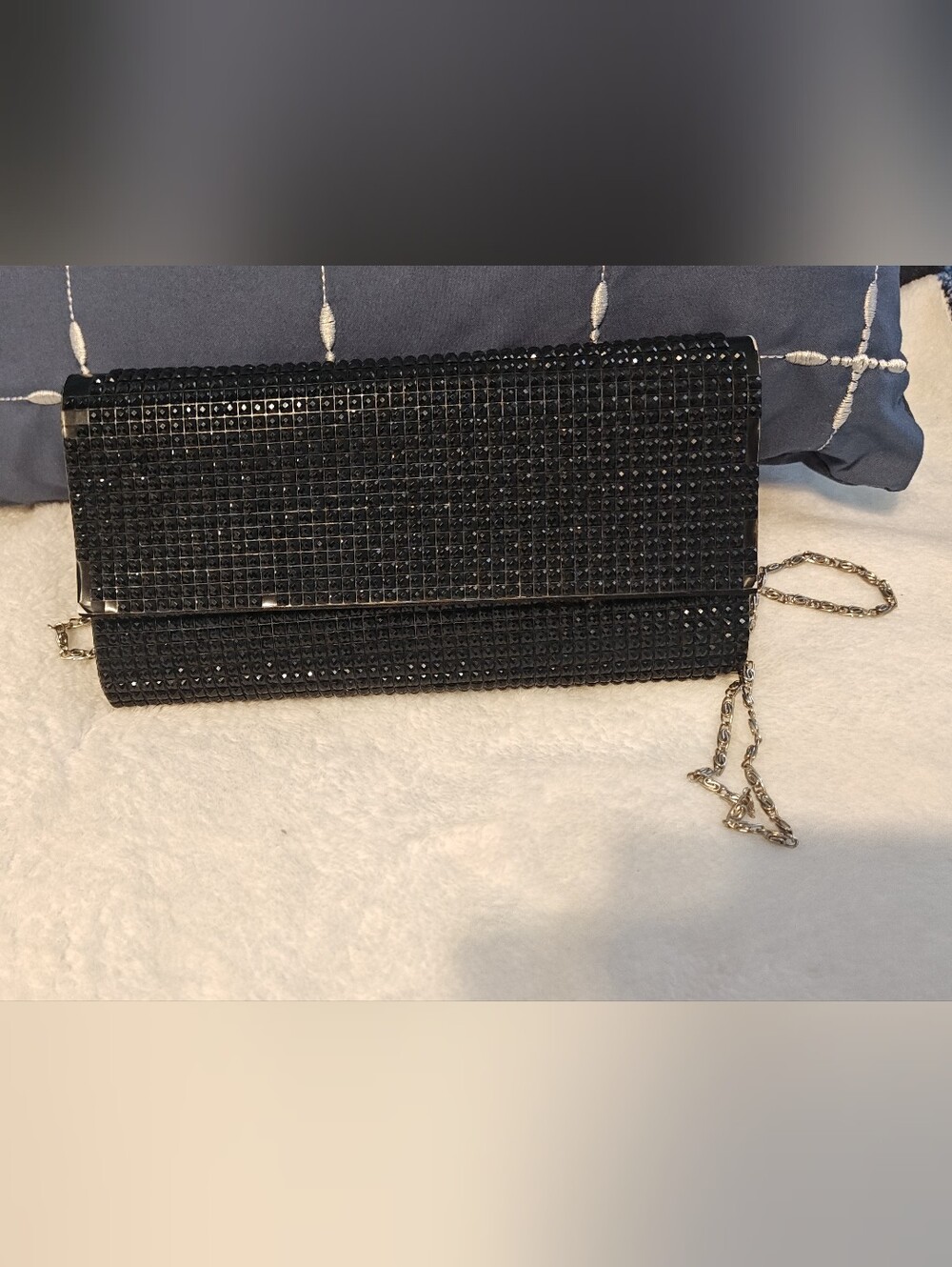 Elegant Black Diamond Cut Clutch